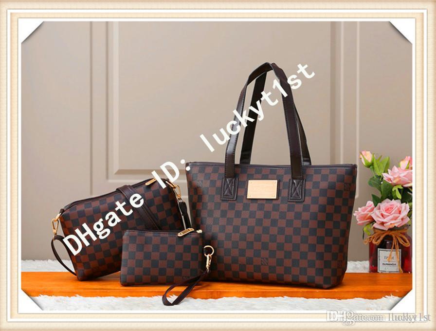 

LV Louis Fashion Crossbody Shoulder HandBag Women Purse Messenger Bags Wallet Tote Clutch Bag Vitton YSL 1-M718 3pc, Red;black