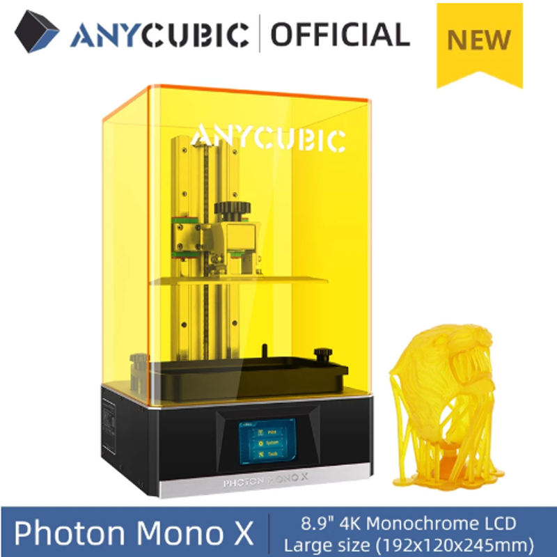

ANYCUBIC-Mono X 3D Printer, 8.9 Inch, 4K, Monochrome, LCD, UV, Resin, High Speed, App Control, SLA