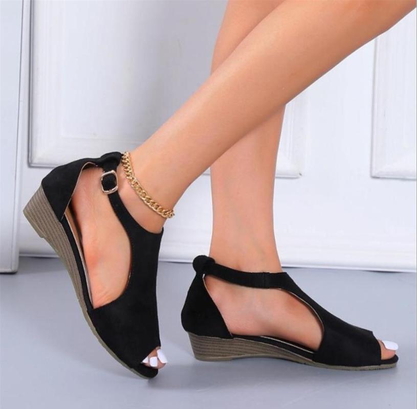 

Sandals Vrouw Sandalen 2022 European Station Schoenen Iarge 35-43 Flats Mode Casual Vrouwelijke Zomer Strand Roman Sandl, Black