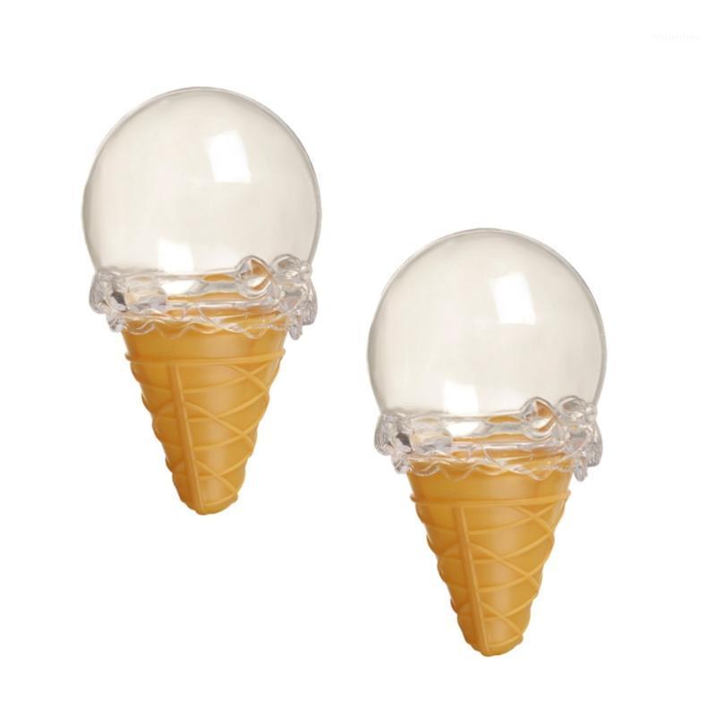 

Gift Wrap 2pcs Ice Cream Can Open Chocolate Box Transparent Candy Wedding Baby Shower Favors Christmas Box(Yellow)