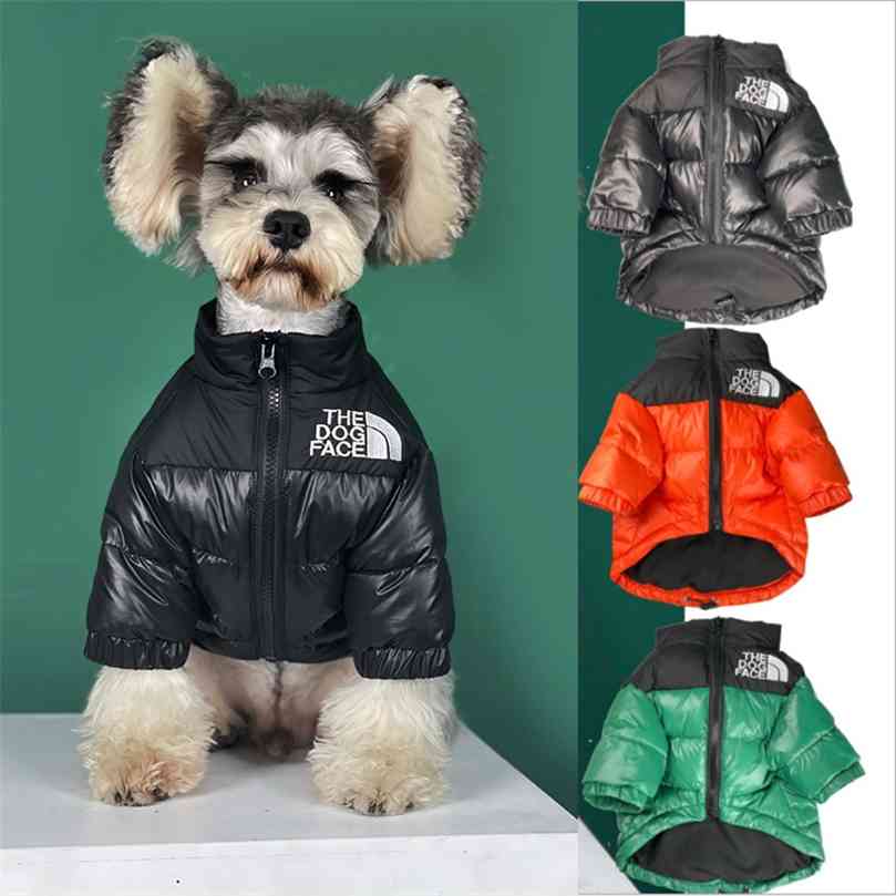 

The Dog Face Winter Pet Down Jacket Clothes Warm Thick Stitching Coat Teddy Chihuahua Puppy Vest for Small Medium  210910