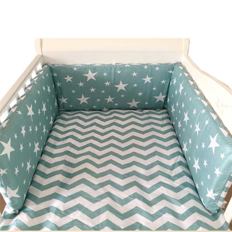 Nordic Stars Design Baby Bed Thicken Bumpers Crib Around Cushion Cot Protector Pillows 7 Colors borns Room Decor 211025-image-735357057