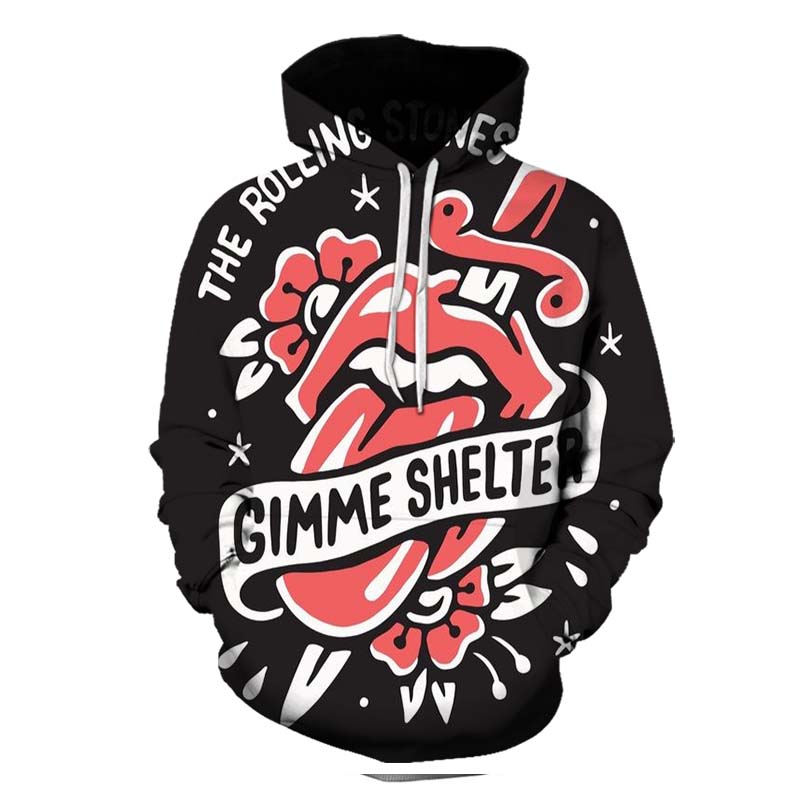 

The Rolling Stones Men' 3D Printing Hoodie Drawstring Crew Neck High Quality Sweatshirt Fall Winter, Purple
