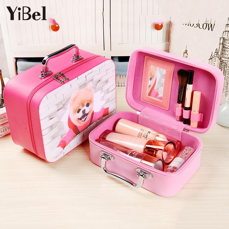 

Leather Clapboard Portable Cosmetic Bag Professional Make Up Case Storage Handbag Travel Insert Toiletry Makeup Bags & Cases