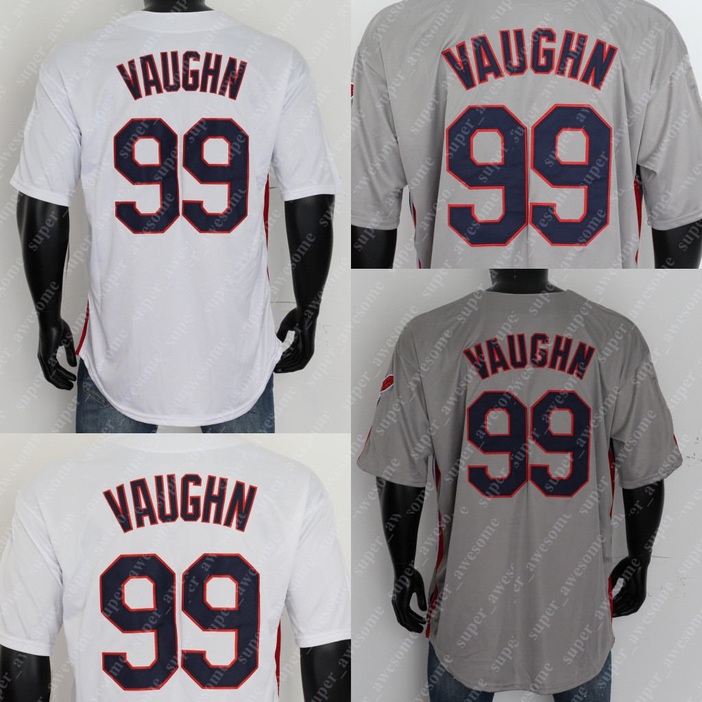 

99 Ricky Vaughn Jersey White Gray Baseball Jerseys Stitched