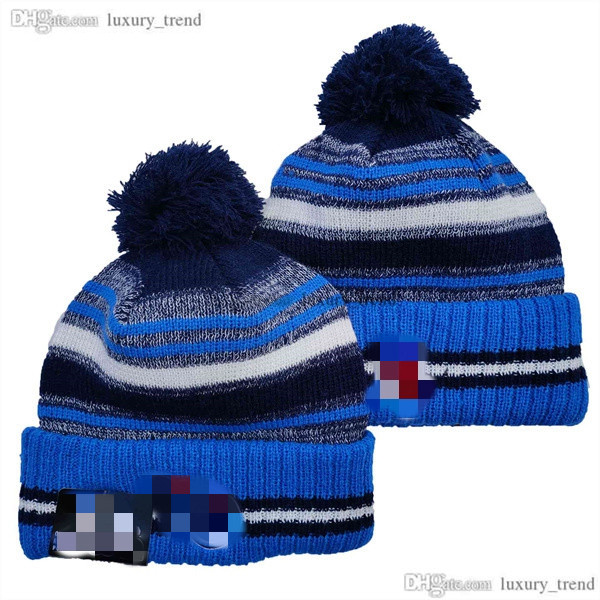 

Tennessee Bobble Hats Titans Football Ball Caps Fashion Designer Bucket Hat Chunky Knit Faux Fur Pom Beanie Slouchy Beanies, Blue;gray