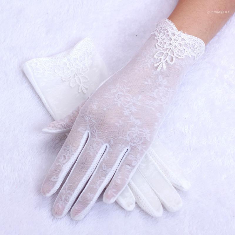 

Five Fingers Gloves Women's Summer UV-Proof Driving Lace Hand Guantes Eldiven S 20211