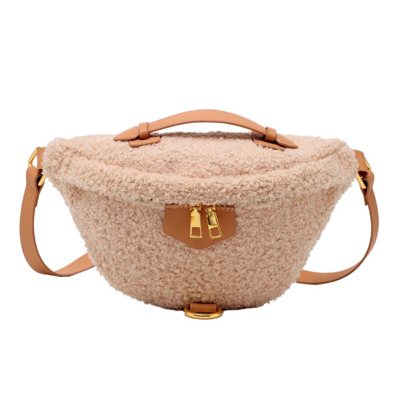 

Waist Bags For Women 2021 Classic Design Chest Bag Woolen Plush Casual Pouch Fanny Pack