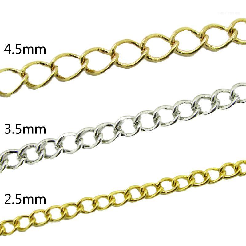 

Chains 1M Batch Z Jewelry Bracelet 2.5/3.5/4.5mm Gold Silver Bronze Open Chain DIY Making Accessories