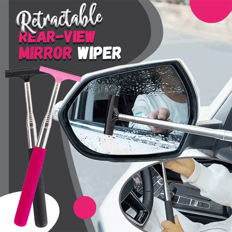 

New 1pcs portable Retractable rear-view Mirror Wiper Quickly Wipe Water,Water mist and dirt,For Auto glass Cleaning Tool