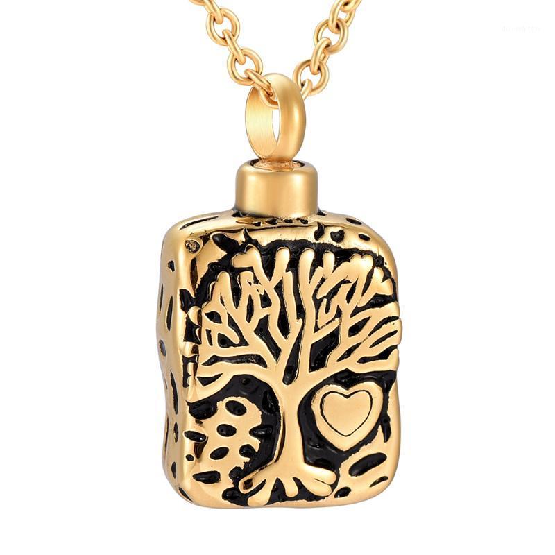 

Cremation Life Pendant Tree Of Urn Necklace, Heart Memorial Jewelry For Ashes Keepsake, Funnel Kit Included Chains