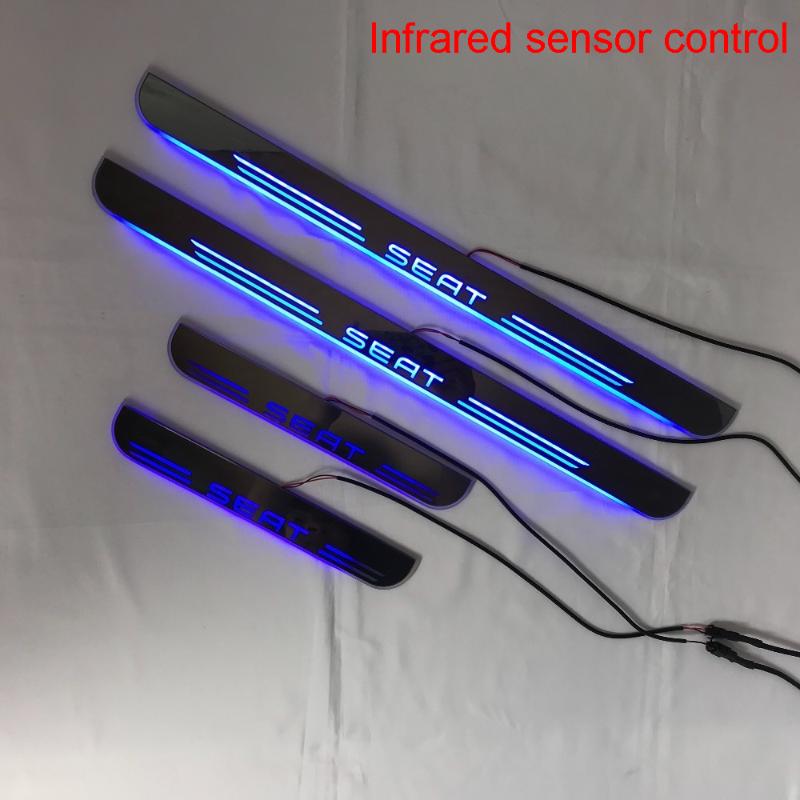 

Infrared Sensor Control Led Door Sill Plate Strip Welcome Light Threshold Guard Protectors For Seat Leon Interior&External Lights