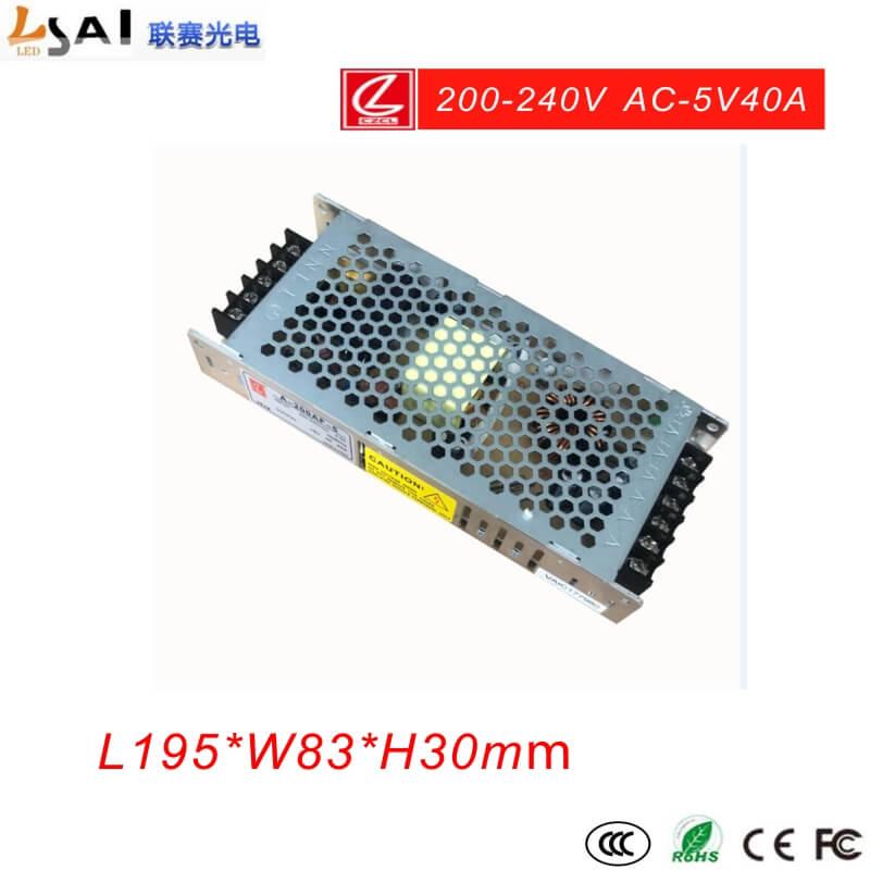 

Input 200W LED5A Power Suppiy/Led Switching Supply/apply Led Module Modules