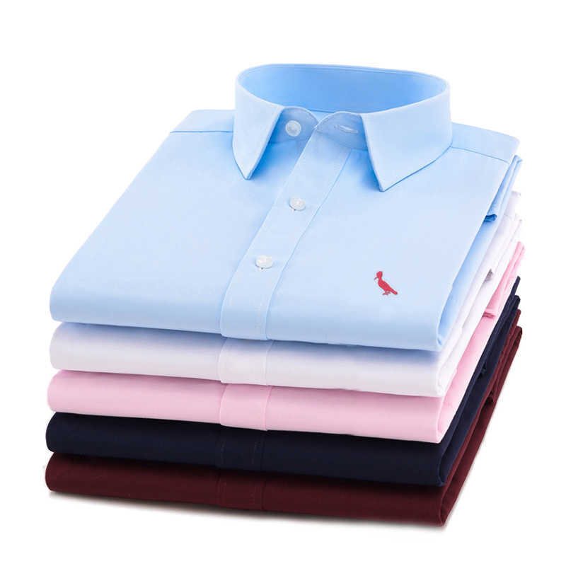 

Reserved Aramy Business Shirts Business Man Long Sleeve Work Camisa Slim Fit Attire Cotton Bird Men Dress Shirt 210708, Pink