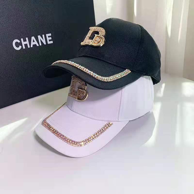 

M standard hat lady spring summer baseball cap casual Korean version with rhinestone sun block street hipple D letter logo, A5