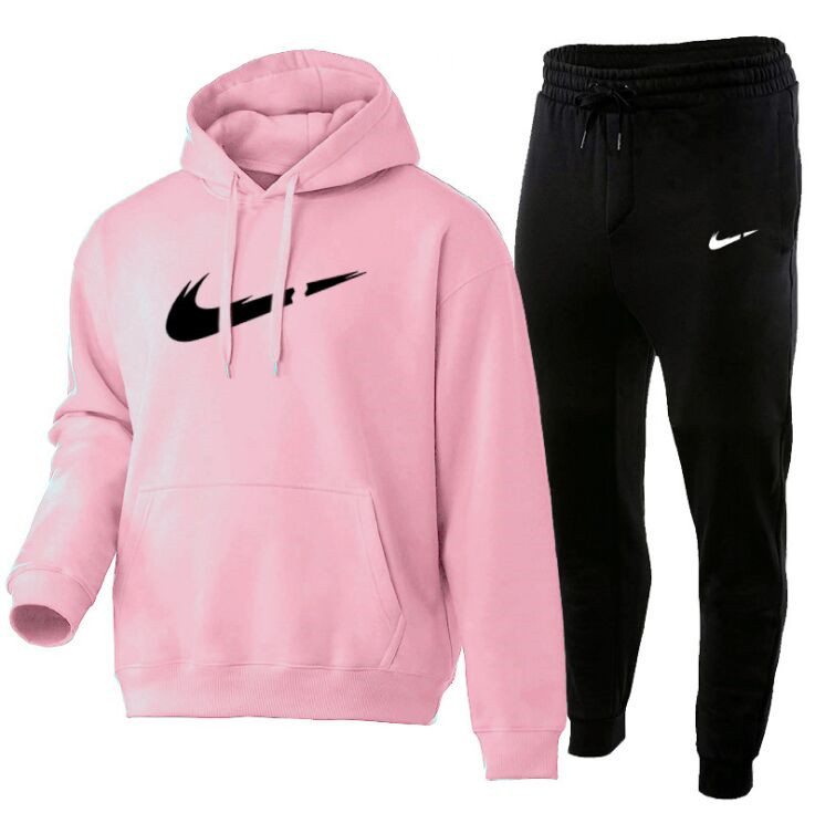 

2021 Men Spring Sets Hoodie+Pants Two-Pieces Casual Solid Color Tracksuit Male Fashion Sportswear Set letter Printing SweatSuit, Beige