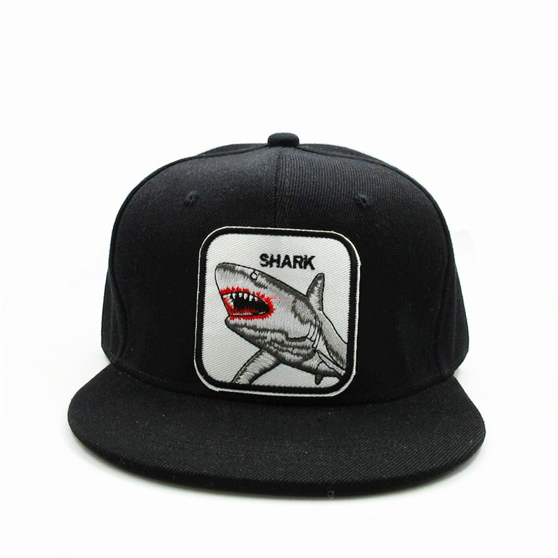 

LDSLYJR Cotton Animal shark embroidery Baseball Cap hip-hop cap Adjustable Snapback Hats for adult and children, Navy