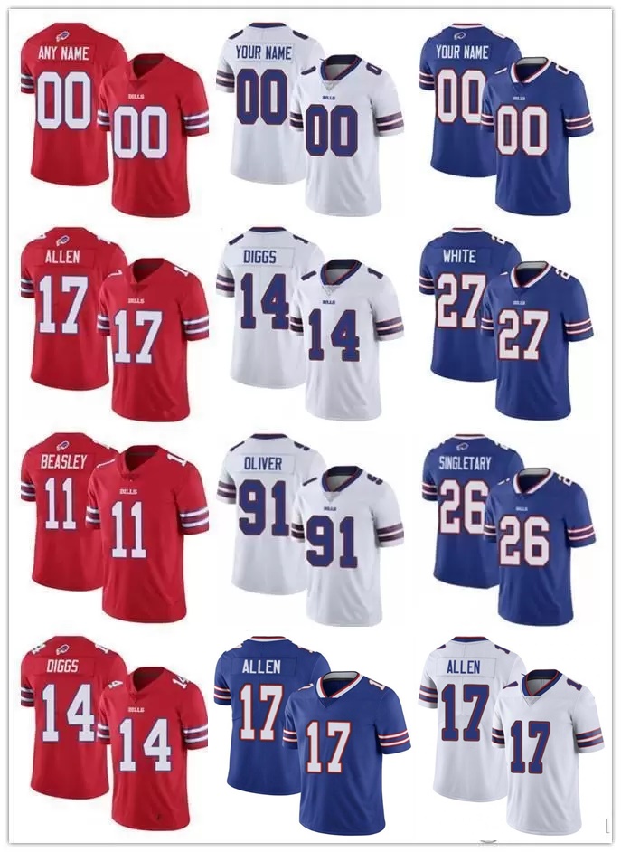 

17 Josh Allen Cole Beasley Football Jersey Stefon Diggs Tre'Davious White Gabriel Davis Poyer Gregory Rousseau Jim Kelly Micah Hyde Moss Oliver, As picture