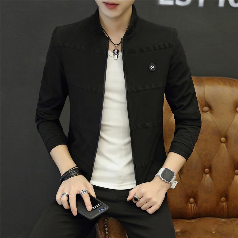 

Men's Jackets And 2021 Autumn Spring Casual Solid Color Slim Fashion Baseball Jacket Brand Clothing Street Coat -4XL, Black