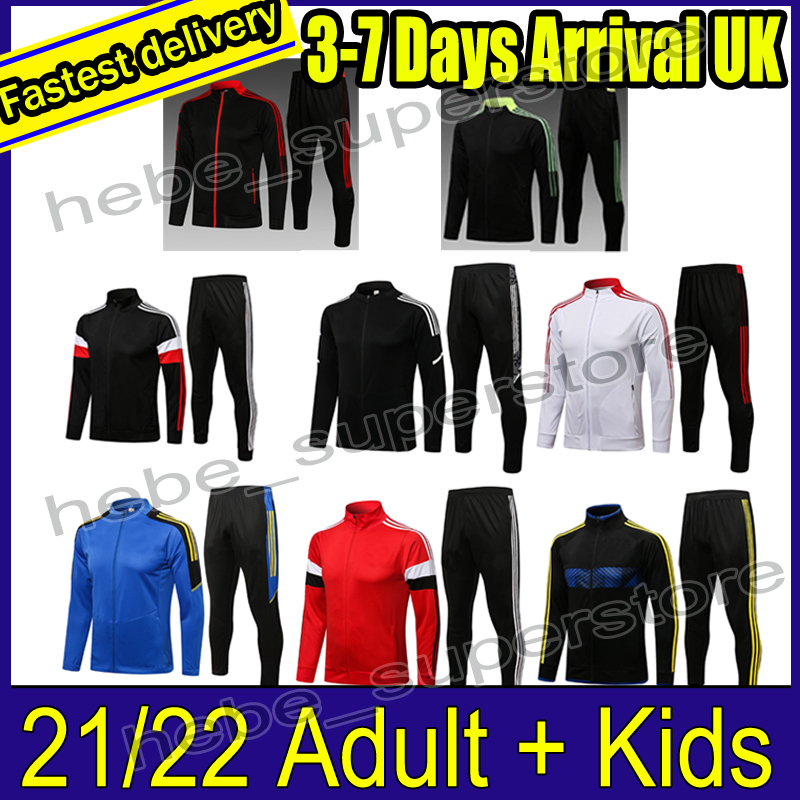 

2021 2022 Full zipper Tracksuit training suit SANCHO POGBA SHAW B. FERNANDES soccer jerseys football jacket sportswear foot jogging 21 22 Adult and Kids, Man-cl