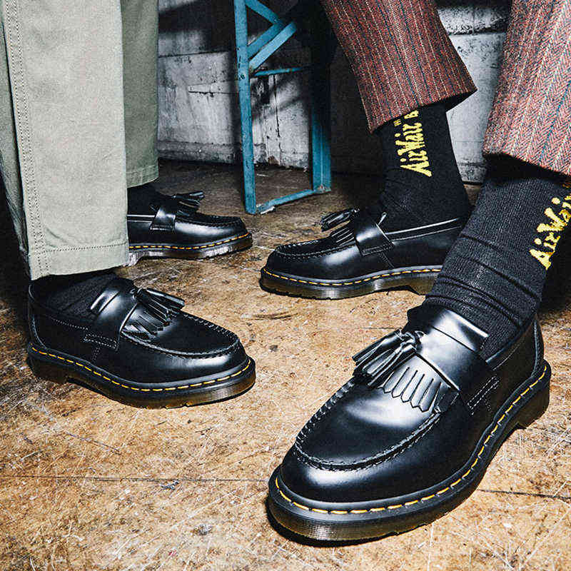 

Martens Adrian Arcadia Genuine Leather Tassle Loafers Dr Men's casual shoes Women's tassel shoes Fashion All-match Casual Shoes