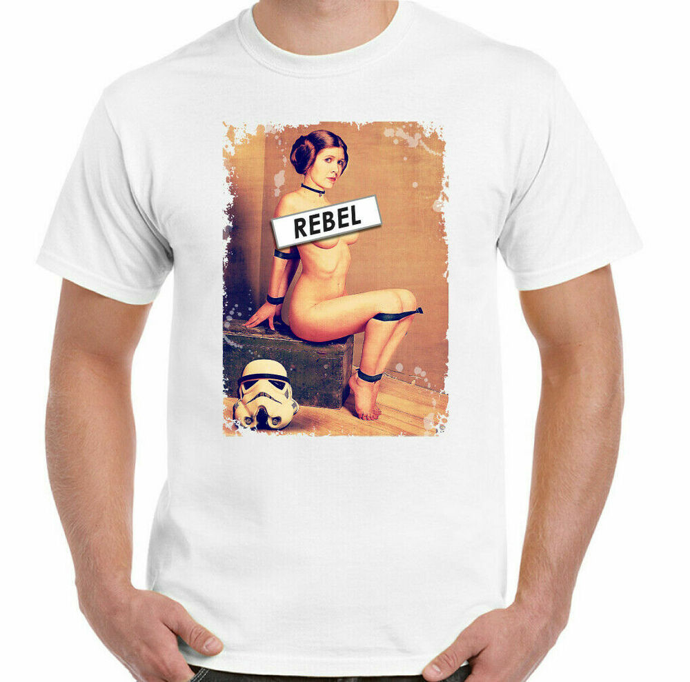 

Rebel mens t-shirt funny inspired pricess leia parody top, White;black