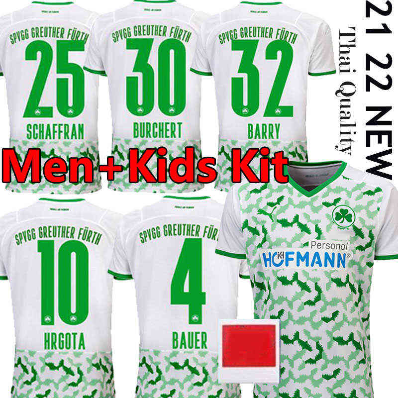 

21/22 Greuther Fürth soccer jerseys 2021 2022 Furth Bauer HRGOTA Schaffran BURCHERT Barry men t-shirt Camiseta futbol maillot men+ kids, Feierte 21-22 home