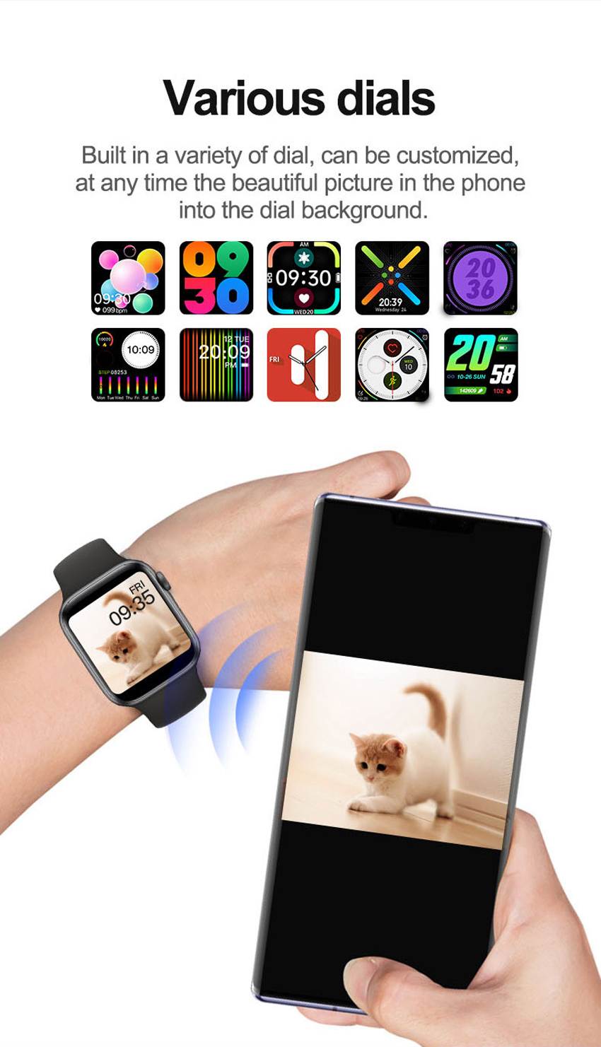 

U78 Plus Smart Watch Bluetooth Phone Call Smartwatchg, White silica strap