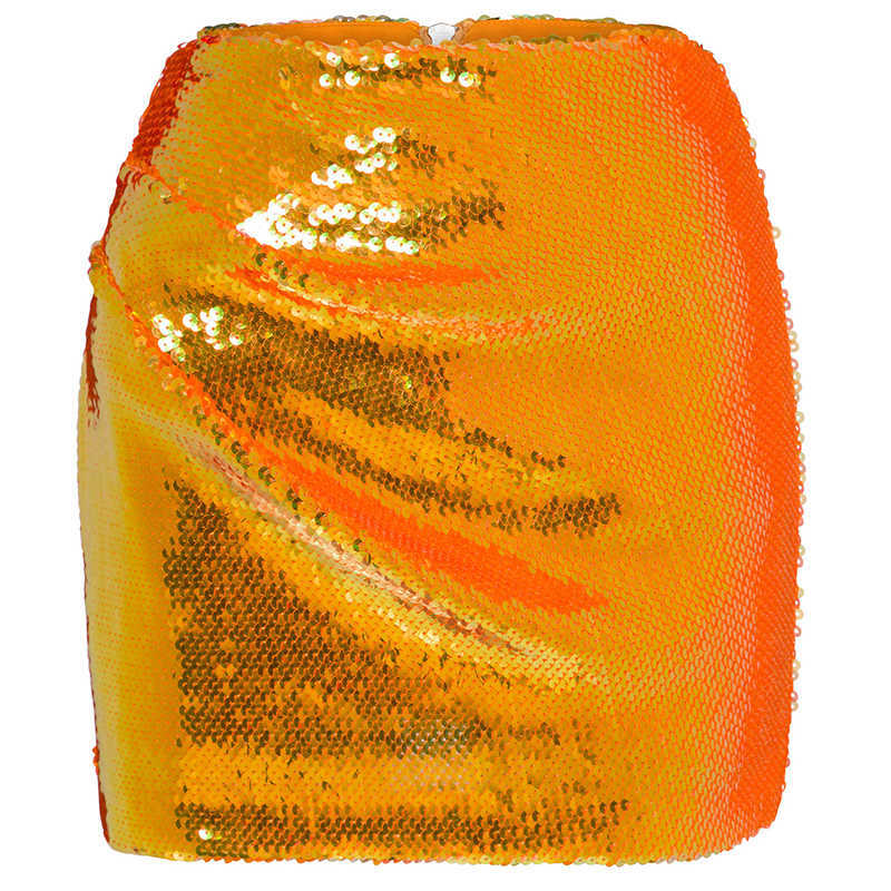 

HIGH STREET est Designer Stylish Skirt Women's Drape Sparkle Sequined Mini 210526, Beige