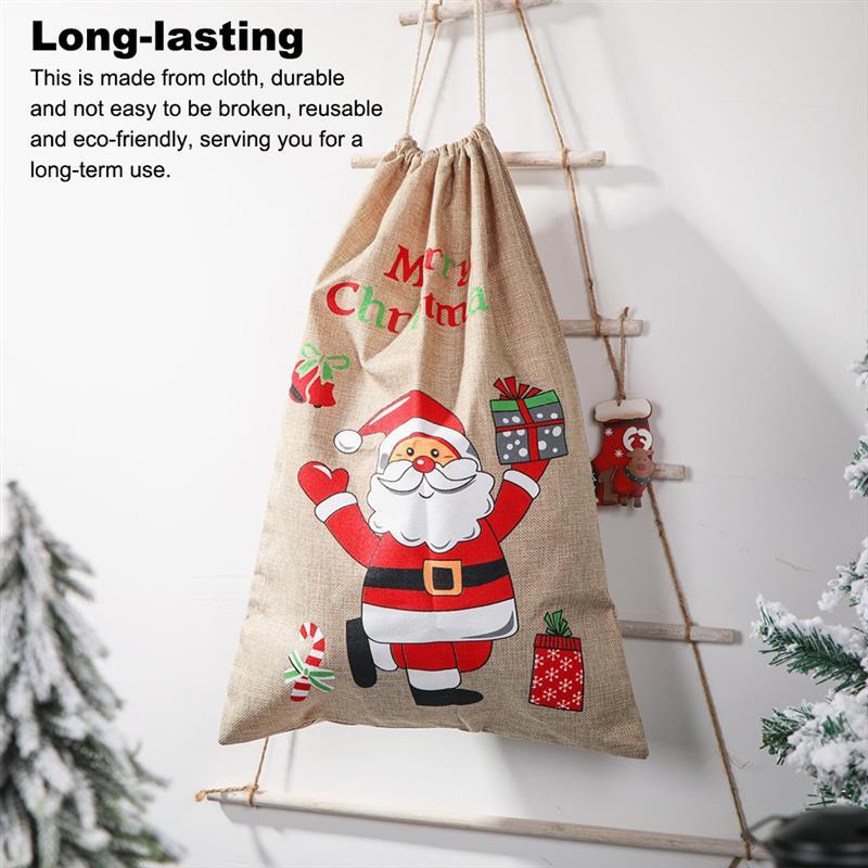 

Christmas Decorations Pack Of 2 Gift Bags Storage Large Size Candy Pouches Home Year Packaging Reusable Cookies Supplies