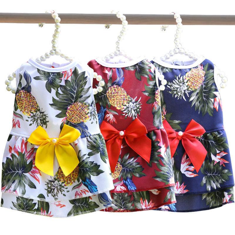 

Dog Apparel Hawaiian Style Dresses Summer Small Clothes Ropa Perro Chihuahua Fruit Skirt Puppy Princess Dress Yorkshire Pet