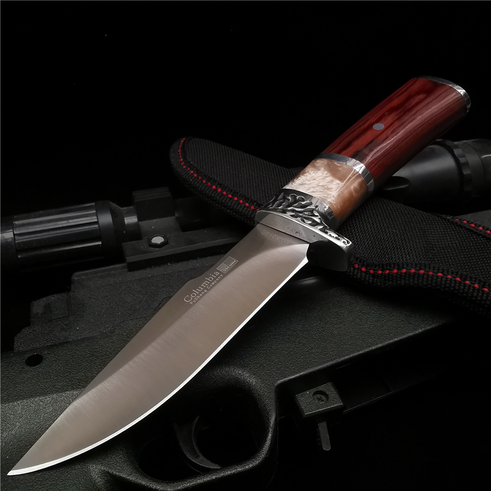 

High-quaity Hunting Knife Outdoor Portabe Sharp Stainess Stee Straight Knife Forest Picking Adventure Surviva Knife