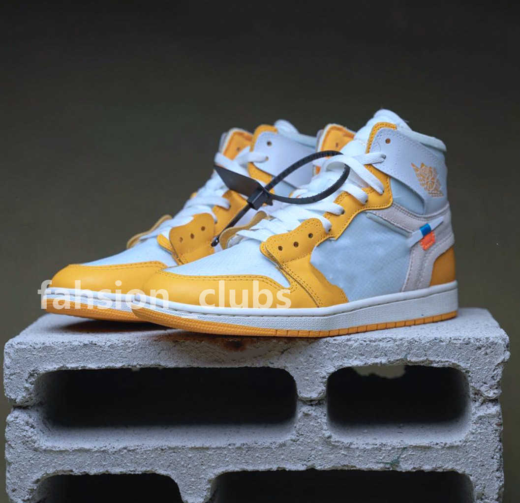 

1 High Canary Yellow UNC 1 Power Basketball Shoes For Men Women Sneakers with, 02