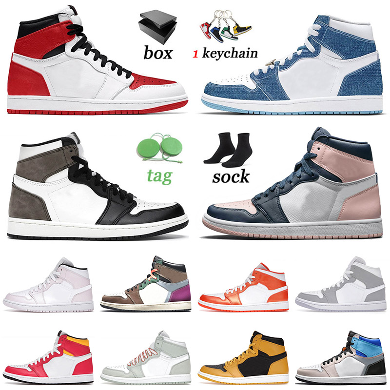 

With Box 2021 Authentic Jumpman 1 1s Basketball Shoes Heritage Atmosphere Dark Mocha Tan Gum Hand Crafted Mens Women Trainers Sneakers 36-46, C2 bordeaux 40-47