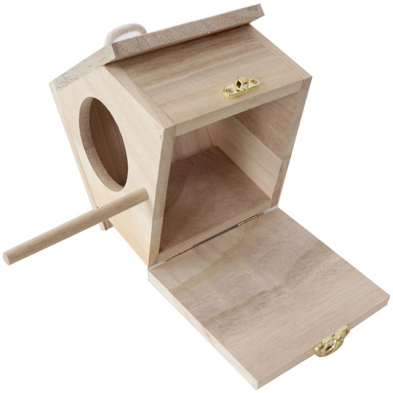

1Pc Wood Birdhouse Wooden Bird House Pet Nest Hanging Sleeping Cages