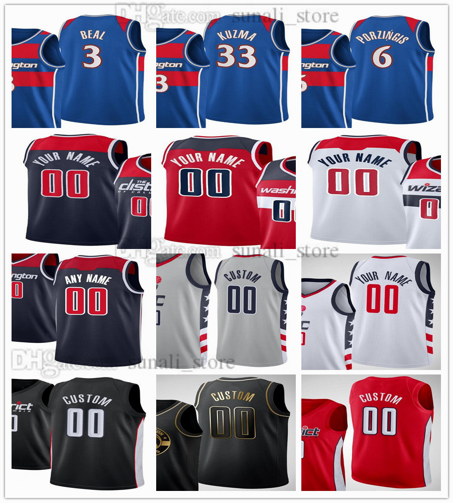 

Printed Basketball Jerseys Bradley 3 Beal Kyle 33 Kuzma Kentavious 1 Caldwell-Pope Kristaps 6 Porzingis Rui 8 Hachimura Deni 9 Avdija Gilbert 0 Arenas Ish 4 Smith, Red