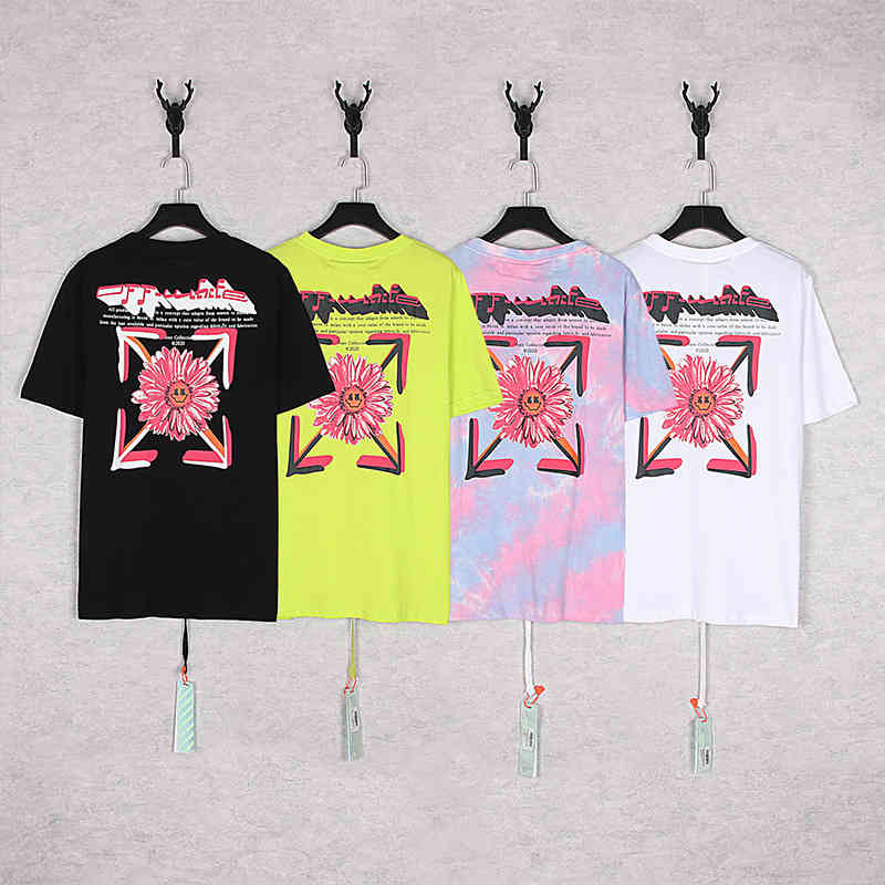 

Short Sleeve Off Couple's T-shirt Fashion Brand Style European Large Size Loose Arrstyle White Bottom Shirt Half Leye, White;black