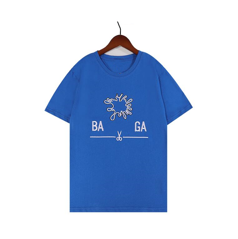 

22SS early spring new pattern Men's Women's T-shirt tee Short Sleeves casual fashion High Quality pure cotton Paris brand Men's T-Shirts Embroidery logo, Blue