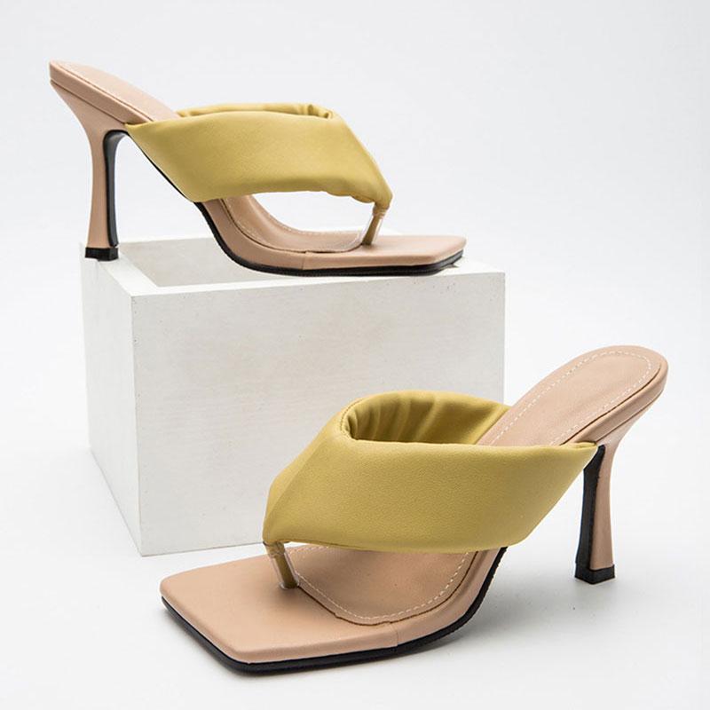 

Slippers Fashion Women Summer Outdoor Sandal Slip On Flip Flop Ladies Thin High Heels Slides Elegant Shoes Big Size 42, White