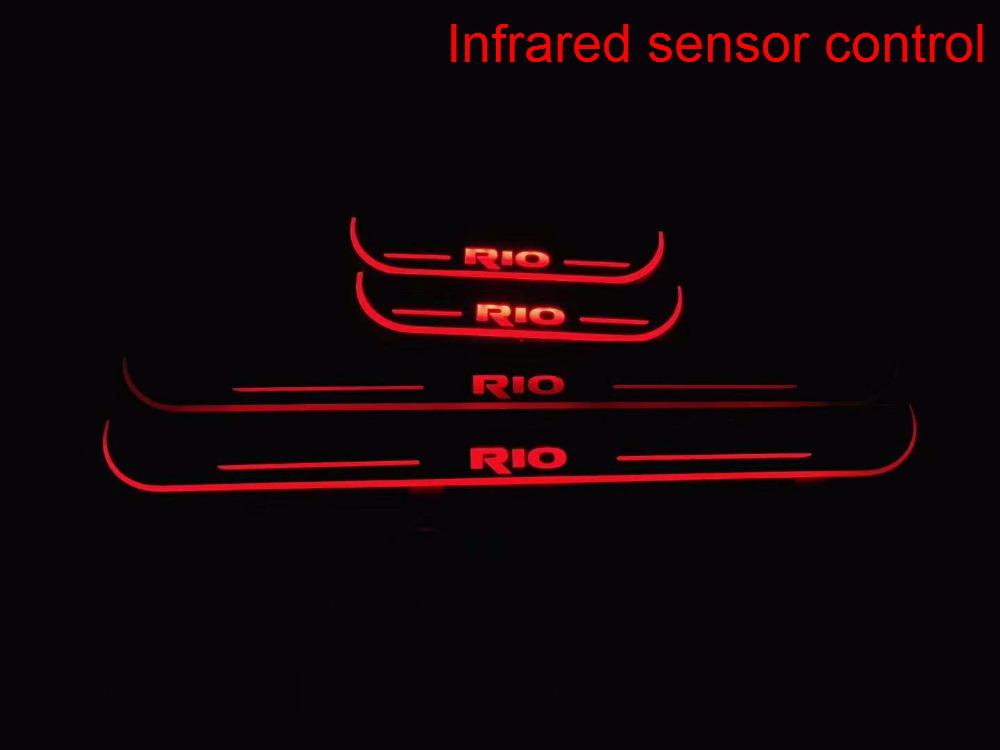 

Infrared Sensor Control Led Door Sill Plate Strip Welcome Light Threshold Guard Protectors For Kia Rio Interior&External Lights
