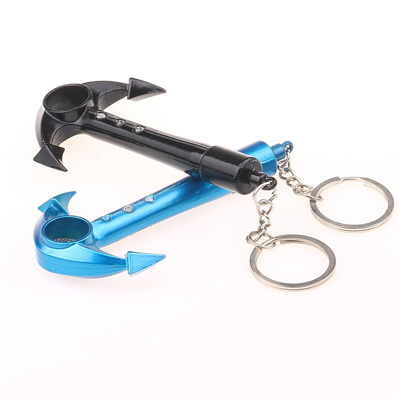 

Mini Metal Smoking Herb Pipe Anchor Tobacco Cigarette Smoke Filter Tube with Keychain Good Creative Retail/Wholesale Portable scale