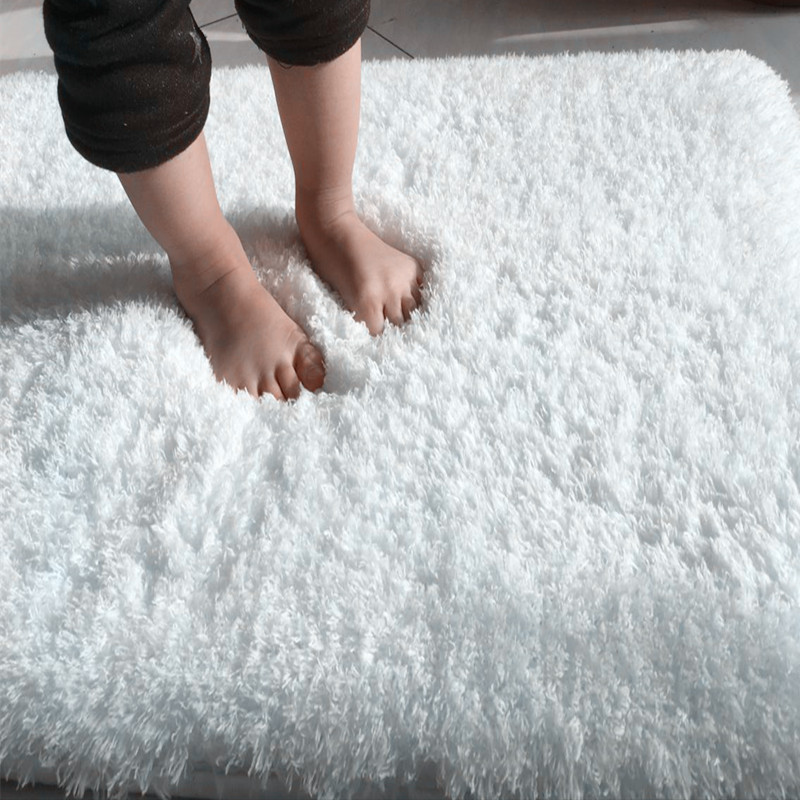 Nordic fluffy carpet rugs for bedroom/living room rectangle Large size plush anti-slip soft carpet white pink red 7 colors-image-669349257