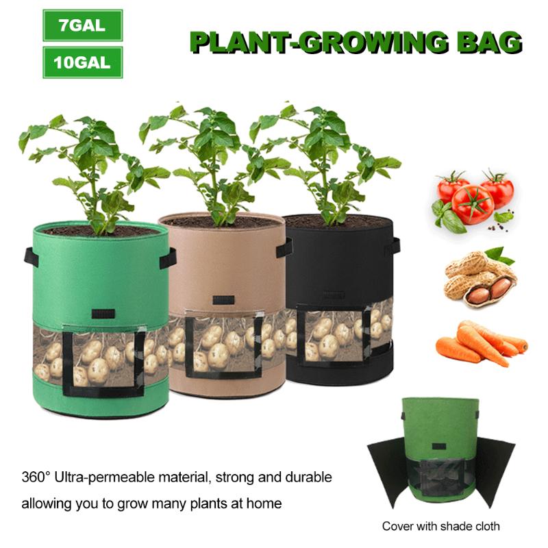 

Garden Plant Planting Growing Bag Potato/Tomato Vegetables Covered Middle Transparent Potato Bags Foldable/Washable Planters & Pots