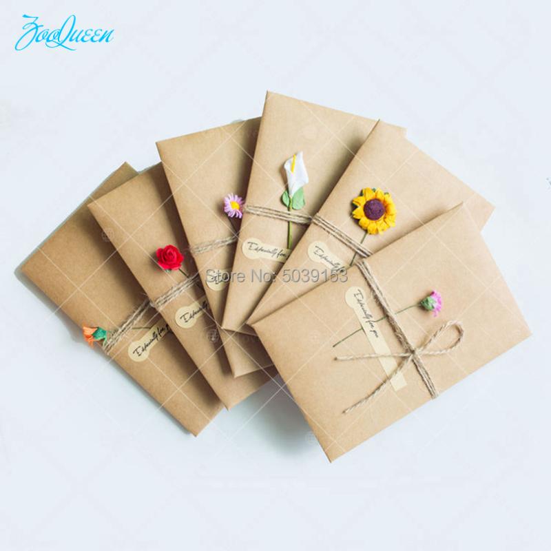 

Greeting Cards 1pc Handmade DIY Formal Retro Envelope Invitation Post Card For Birthday Valentine' Day Party Wedding Decor