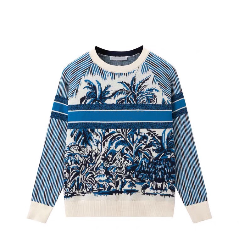 

Autumn winter Women's Sweaters coat retro letter jacquard out crew neck jumper cardigans knitted cashmere sweater High Street Designer Wome Clothes