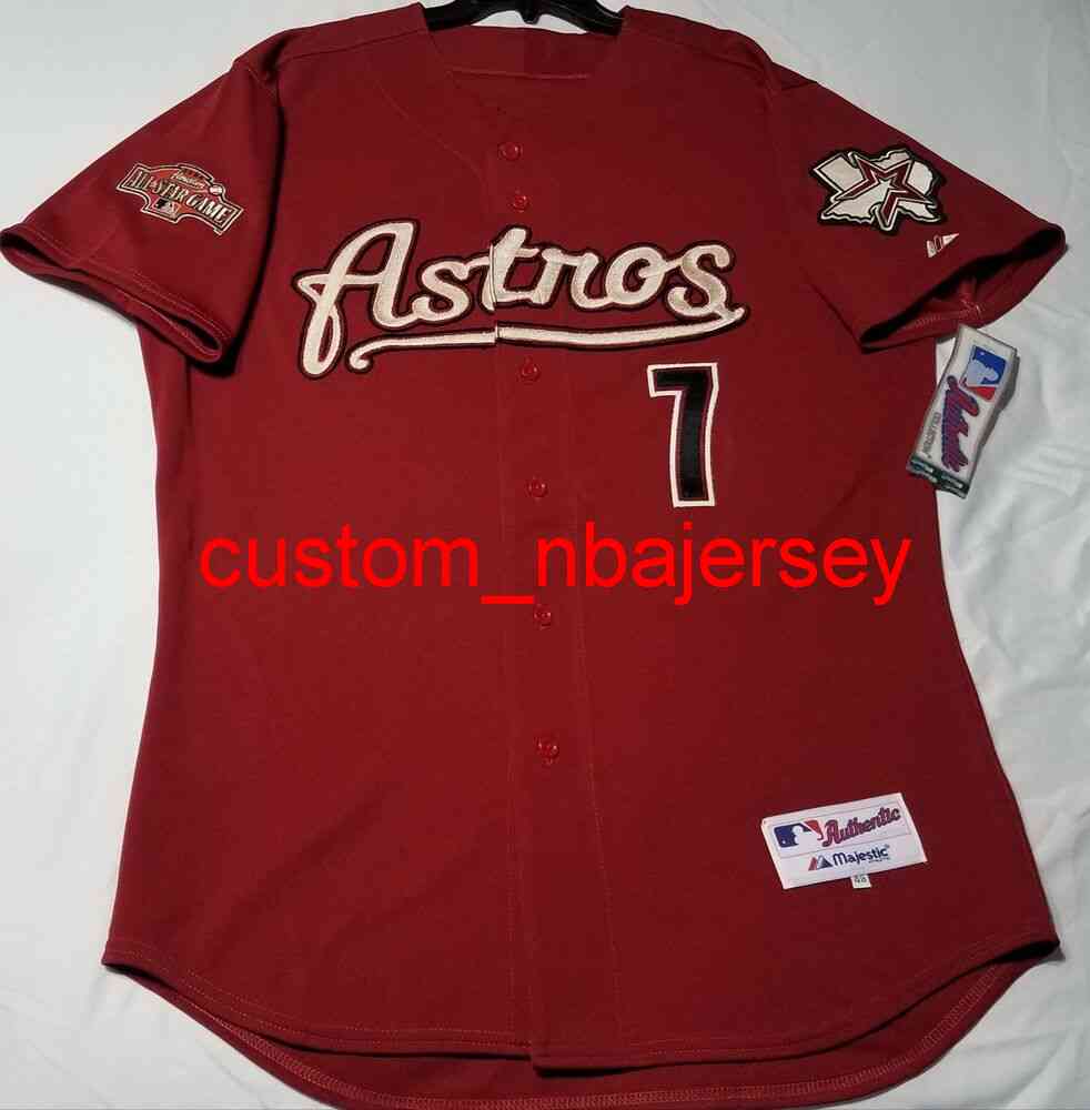 

Custom HOUSTON CRAIG BIGGIO Jersey 2004 ALL STAR PATCH Stitched Add Any Name Number -6XL Men Women Youth Baseball Jerseys, Wine red