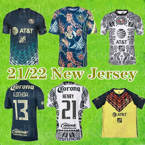 

2021 2022 Club America Soccer Jersey Home Away 3rd 21 22 ESCOBOZA Henry F. VIÑAS P.AGUILAR Roger Martinez GIOVANI E.AGUILERA Football Shirt