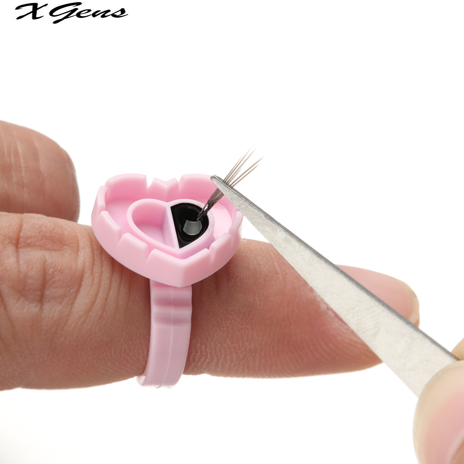 

100Pcs Disposable Glue Rings Eyelashes Glue Cups Blossom Volume Lash Glue Plastic Holder Tattoo Pigment Container Rings