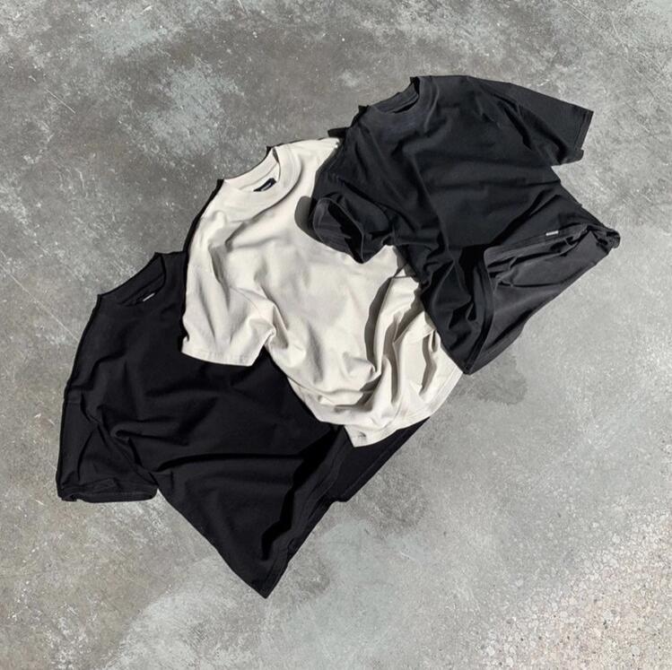 

Solid T-shirt Men Women 1 High Quality BLANK Street Tee Inside Tag Label Tops, White;black