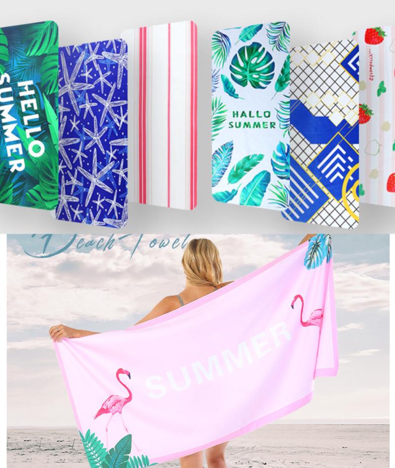 

Superfine Fiber Quick Drying Beach Towel Sunscreen Double Faced Velvet Summer Blanket No Pilling Bath Mat 18 Patterns Outdoor Yoga Blankets